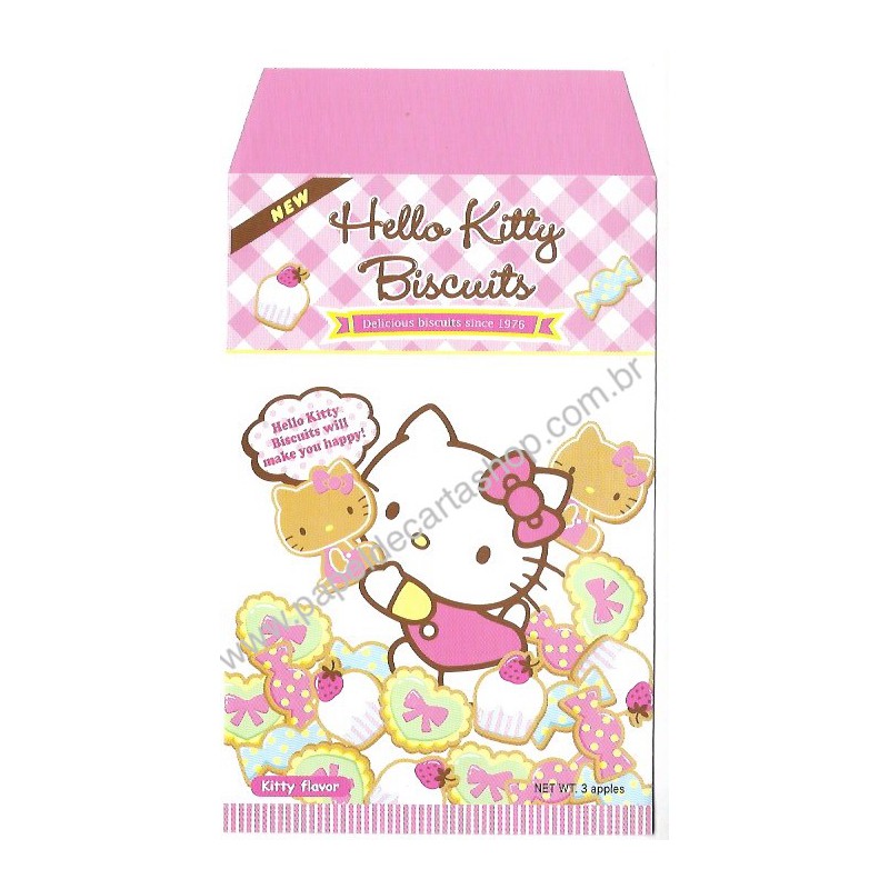 Ano 2015. Envelope da Sorte Hello Kitty Sanrio Biscuits