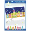 Ano 1979. Conjunto de Papel de Carta Seven Silly Dwarfs Fun Sanrio