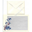 Conjunto de Papel de Carta Raro Importado Raggedy Ann & Andy CAZ1