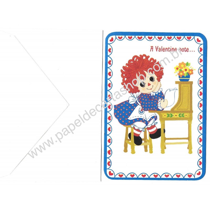 Kit 3 Notecards Importado Raggedy Ann Valentines Hallmark