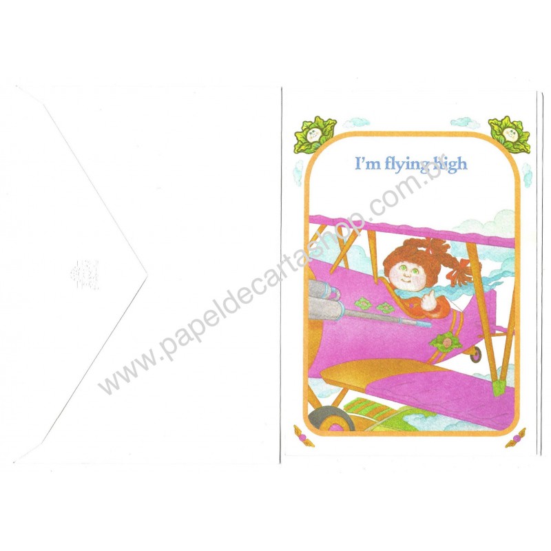 Ano 1983. Notecard Importado Cabbage Patch Kids I"m Flying High