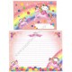 Ano 2001. Conjunto de Papel de Carta Kitty Unicórnio Sanrio