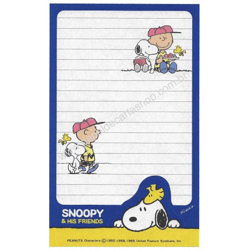 Conjunto de Papel de Carta Original Antigo Snoopy Peanuts CAZ Japan