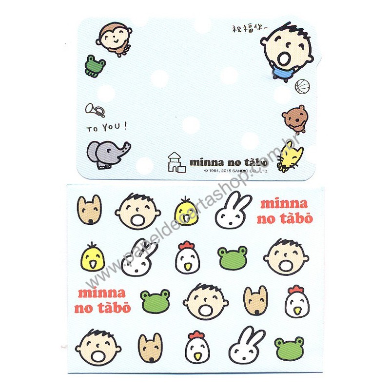 Ano 2015. Kit Mini-Cartão de Mensagem Minna No Tabo Sanrio