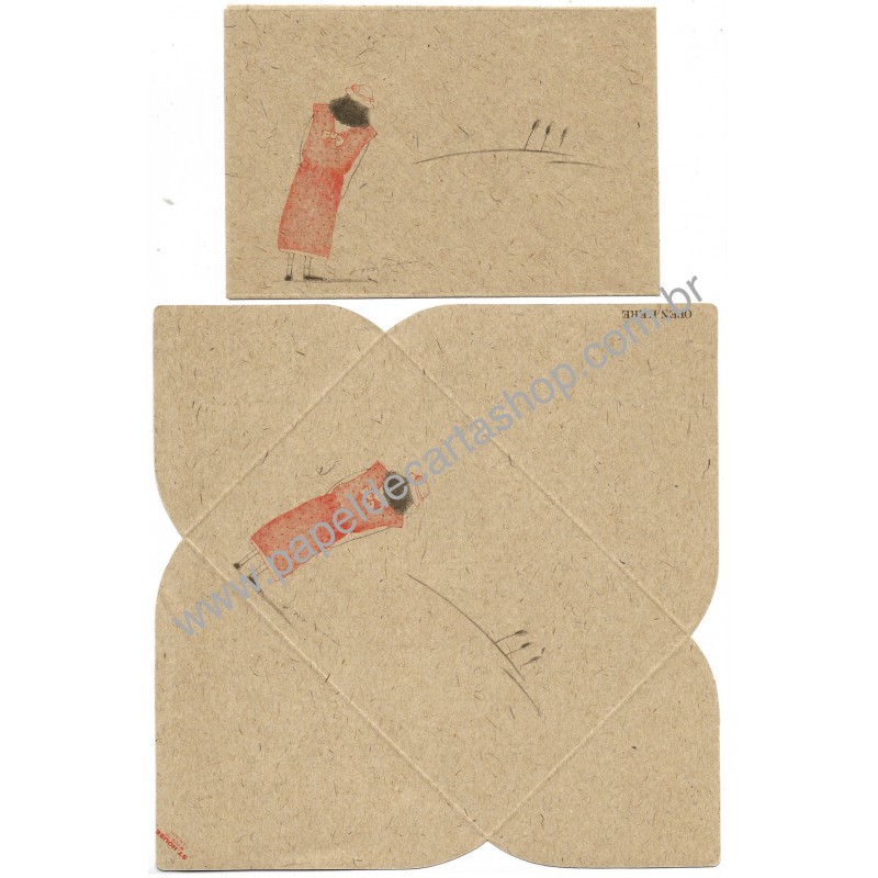 Conjunto de Papel de Carta Antigo Flubby Girl St. House Japan