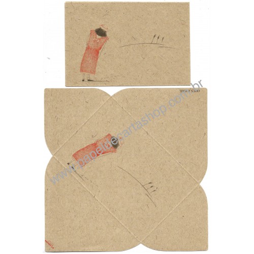 Conjunto de Papel de Carta Antigo Flubby Girl St. House Japan