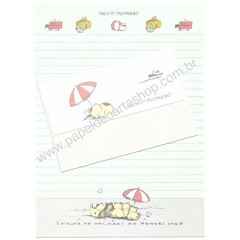 Conjunto de Papel de Carta Antigo (Vintage) NEKO NEKO KONEKO CVD Gakken