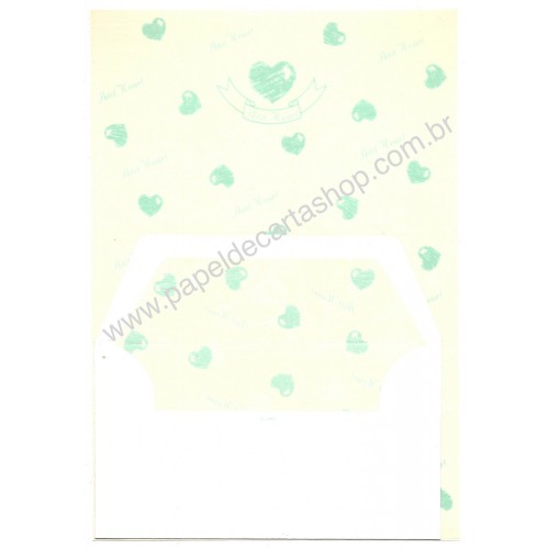 Conjunto de Papel de Carta Antigo (Vintage) Petit Heart CVD Lyric
