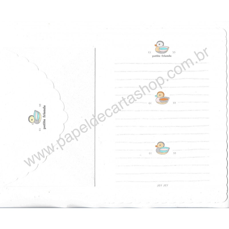 Conjunto de Papel de Carta Antigo Petite Friends Jey Jey Japan
