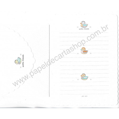 Conjunto de Papel de Carta Antigo Petite Friends Jey Jey Japan