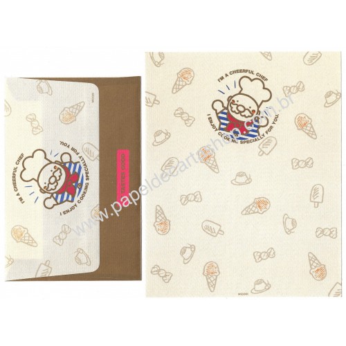 Conjunto de Papel de Carta Antigo (Vintage) The Cheerful Chef MIDORI