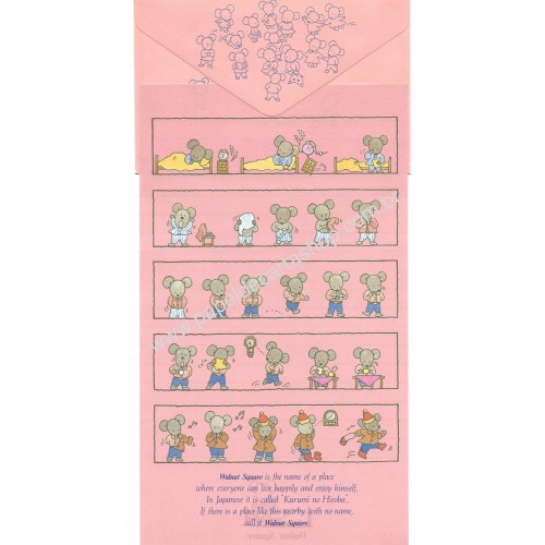 Conjunto de Papel de Carta Antigo (Vintage) Wallnut Square KOKUYO