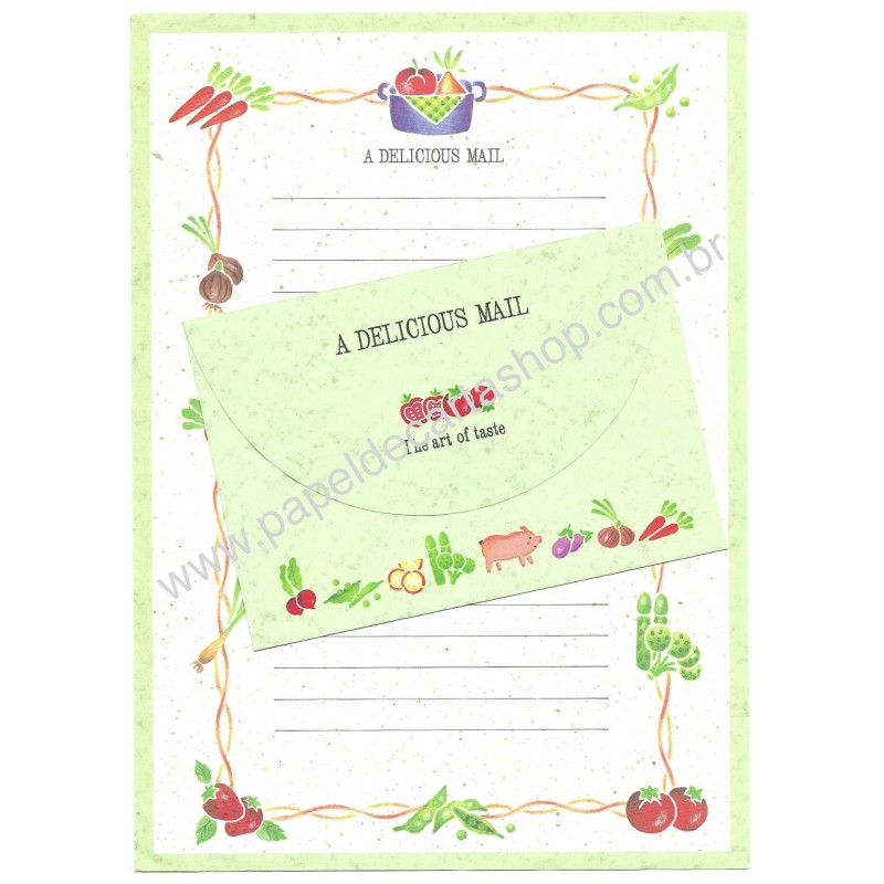 Conjunto de Papel de Carta Antigo A Delicious Mail JAPAN
