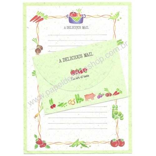 Conjunto de Papel de Carta Antigo A Delicious Mail JAPAN