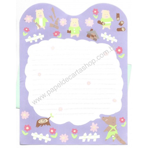 Conjunto de Papel de Carta Antigo The 3 Little Pigs CLL Japan