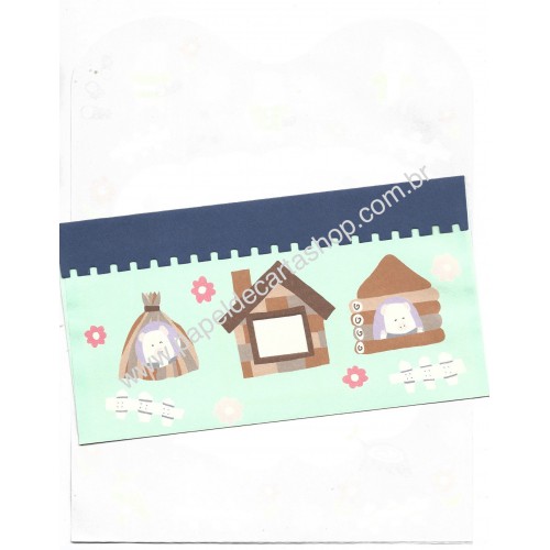 Conjunto de Papel de Carta Antigo The 3 Little Pigs CLL Japan