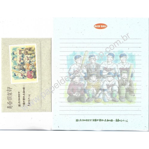 Conjunto de Papel de Carta Vintage Sports Baseball JAPAN
