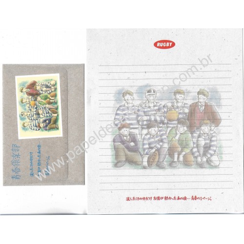 Conjunto de Papel de Carta Vintage Sports Rugby JAPAN