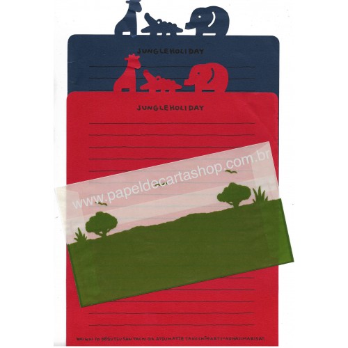 Conjunto de Papel de Carta Vintage Jungle Holiday Japan