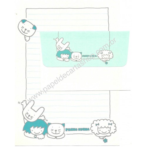Conjunto de Papel de Carta Vintage Pegna-Kucha CAZ Japan