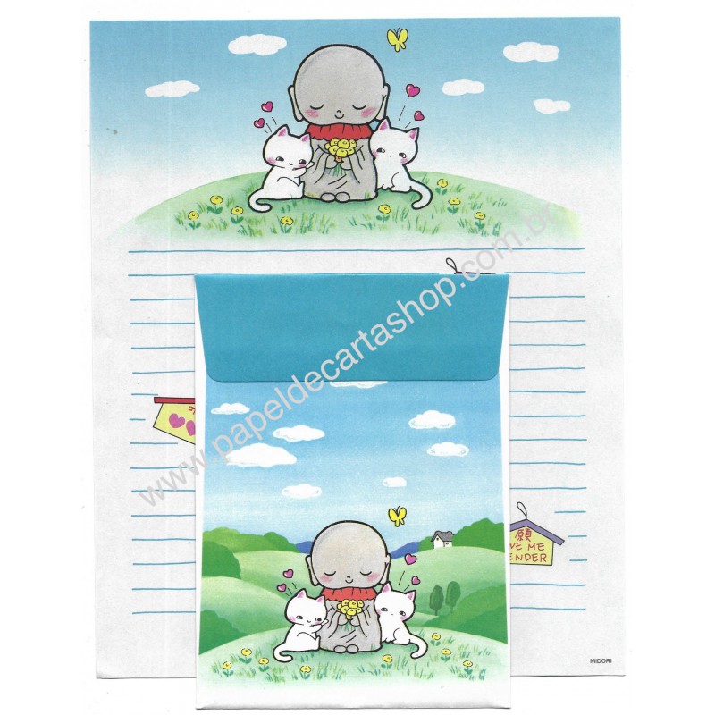 Conjunto de Papel de Carta Vintage Love me Tender Midori Japan