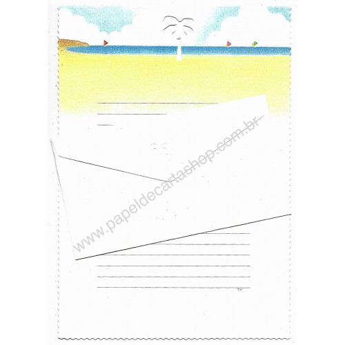 Conjunto de Papel de Carta Vintage Beach JAPAN