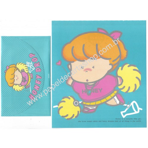 Conjunto de Papel de Carta Vintage Honey Drop CAZ MIDORI JAPAN
