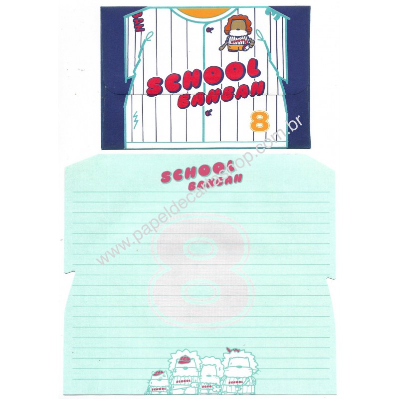 Conjunto de Papel de Carta Vintage School BanBan CAZ Kutsuwa JAPAN