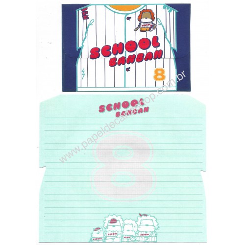 Conjunto de Papel de Carta Vintage School BanBan CAZ Kutsuwa JAPAN