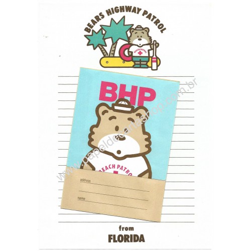 Conjunto de Papel de Carta Vintage BHP CAZ Florida Ann Co JAPAN