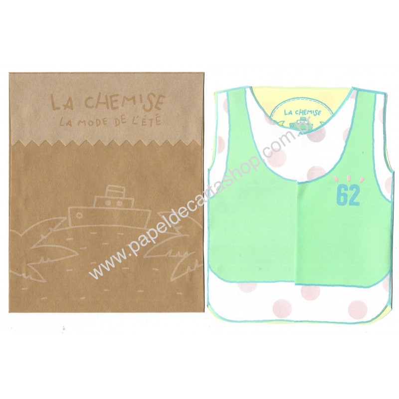 Conjunto de Papel de Carta Antigo Vintage La Chemise CVD MIDORI