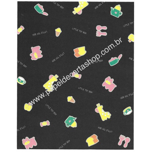 Conjunto de Papel de Carta Antigo Vintage Little Toy Box Japan