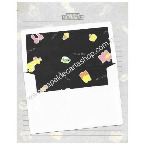 Conjunto de Papel de Carta Antigo Vintage Little Toy Box Japan