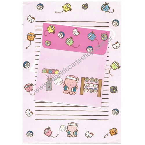 Conjunto de Papel de Carta Antigo Vintage SAM CRS Japan