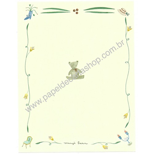Conjunto de Papel de Carta Vintage Mary's Bear