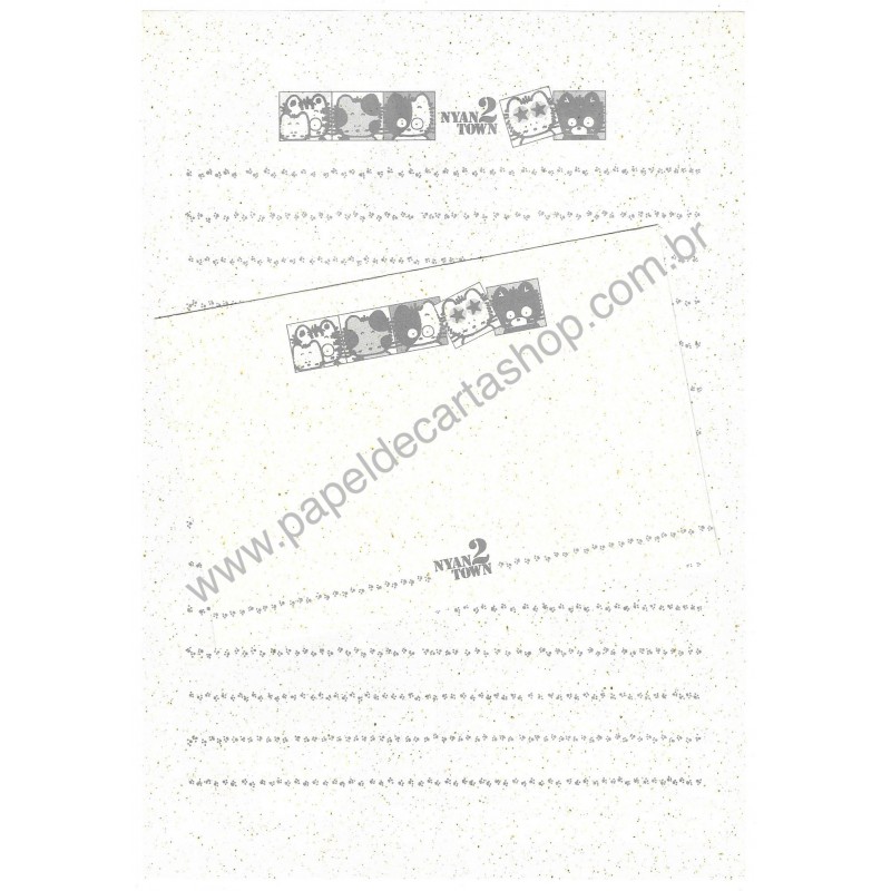 Conjunto de Papel de Carta Vintage Nyan 2 Town Color YÜKARI JAPAN