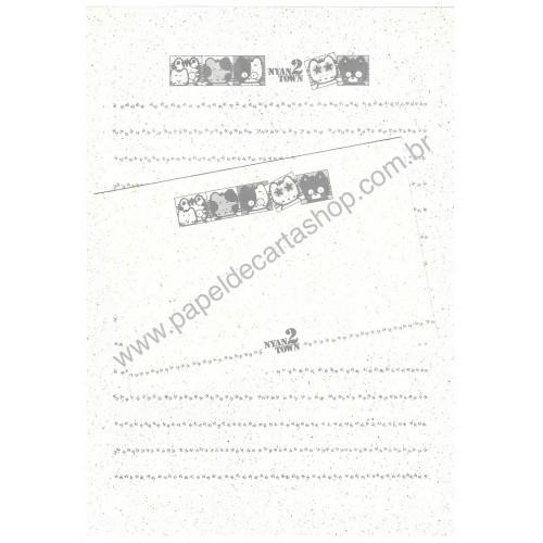 Conjunto de Papel de Carta Vintage Nyan 2 Town Color YÜKARI JAPAN