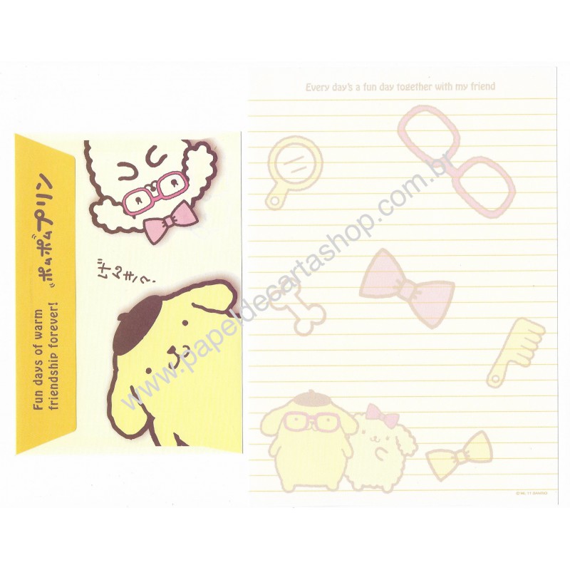 Ano 2011. Conjunto de Papel de Carta Pompompurin CMA2 Sanrio