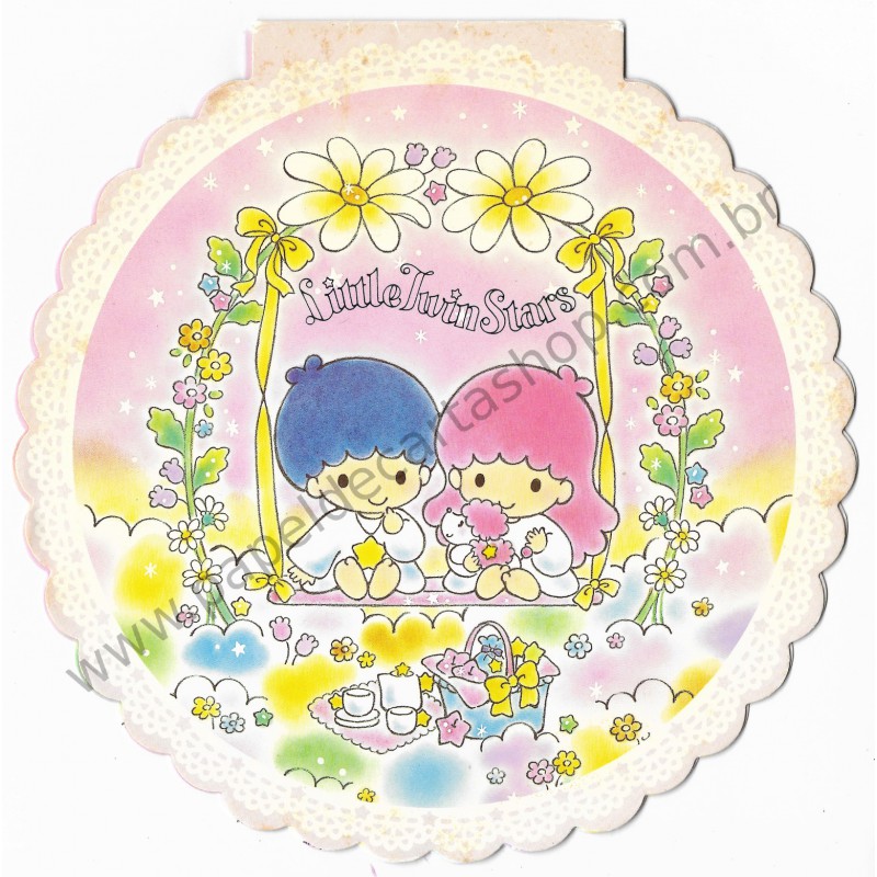 Ano 1994. Conjunto de Papel de Carta Little Twin Stars Round Sanrio