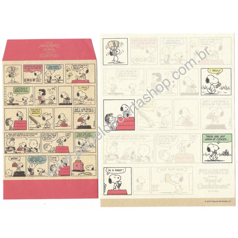 Conjunto de Papel de Carta Snoopy Pen Peanuts LCC2 2016