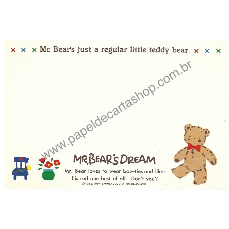 Ano 1994. Postcard Cartão Postal Mr. Bears Dream Vintage Sanrio