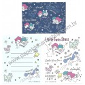 Ano 2015. Conjunto de Mini Papel de Carta Little Twin Stars CAZ Sanrio