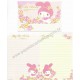 Ano 2012. Conjunto de Papel de Carta My Melody Roses Sanrio