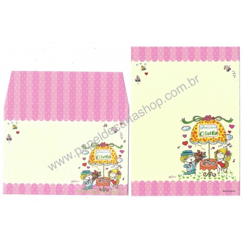 Conjunto de Mini-Papel de Carta com envelope ADO MIZUMORI 0109