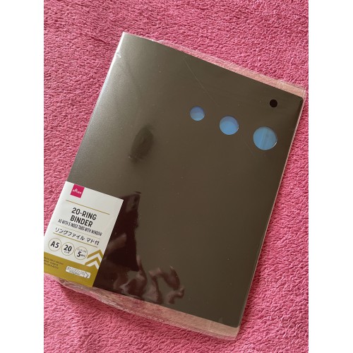 Pasta Fichário A5 Plástica com Janela AZUL Daiso Japan
