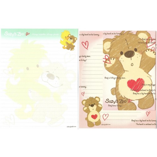 Ano 2014. Kit 2 Conjuntos Papel de Carta Suzy's Zoo