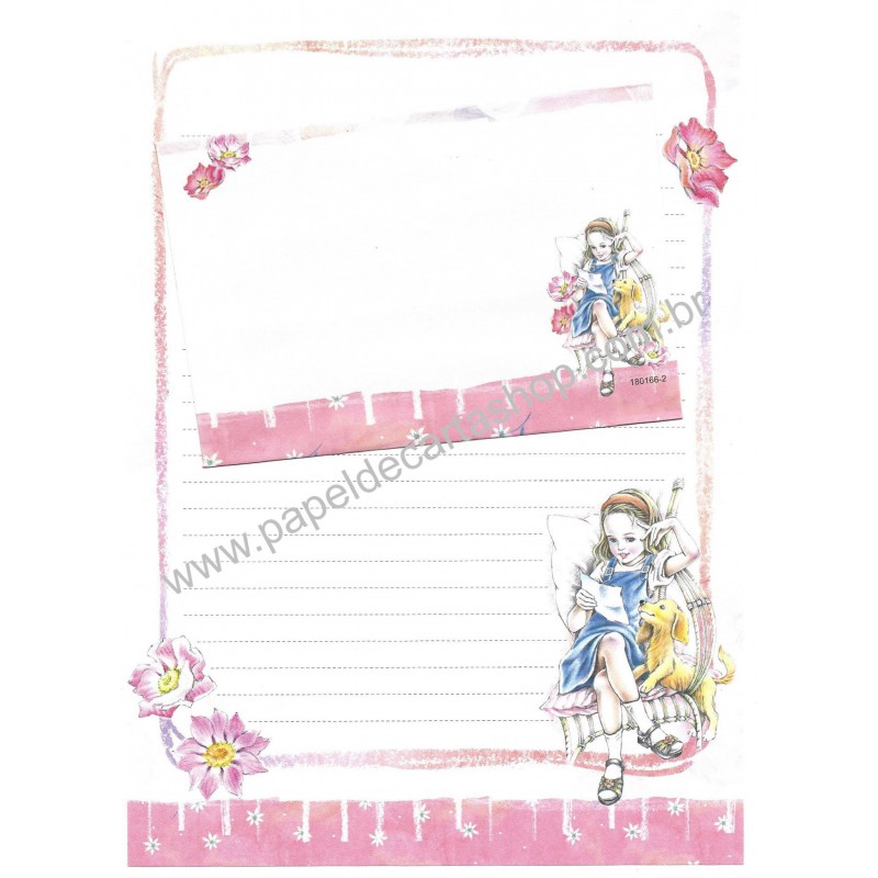 Conjunto de Papel de Carta Shinn Jee Menininha PB180166-2