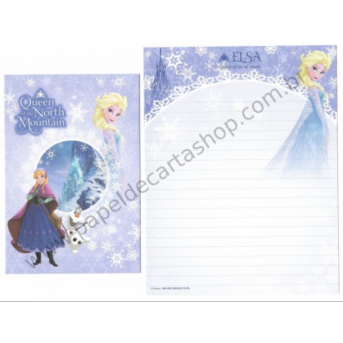 Kit 2 Conjuntos de Papel de Carta Disney Frozen Elsa & Anna