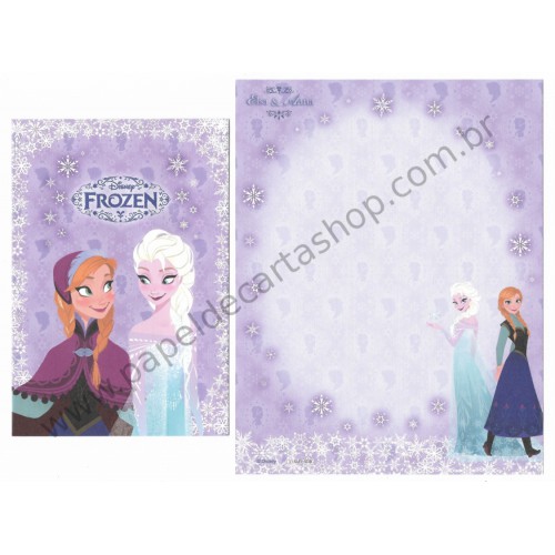 Kit 2 Conjuntos de Papel de Carta Disney Frozen Elsa & Anna (LB)