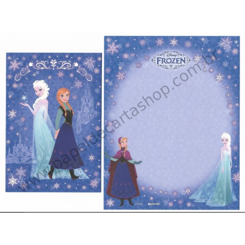 Kit 2 Conjuntos de Papel de Carta Disney Frozen Elsa & Anna (ND))